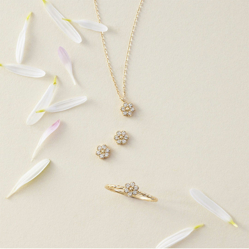 Flower Jewelry Set | Sterling Silver Ring & Necklace