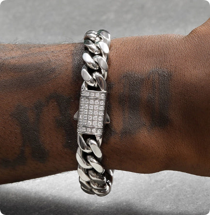 Gold Cuban Bracelet 8mm | Men’s Titanium Steel