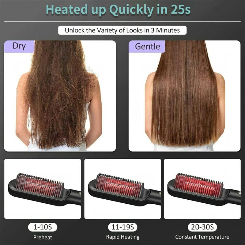 2 in 1 Hair Straightener & Curler | Hot Comb