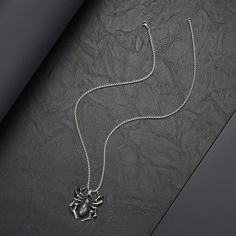 Spider Pendant Necklace | Titanium Steel Men’s
