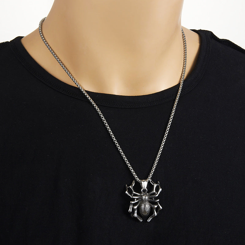 Spider Pendant Necklace | Titanium Steel Men’s