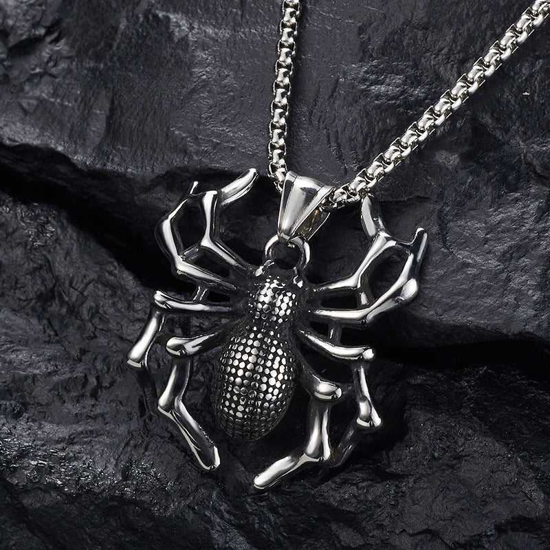 Spider Pendant Necklace | Titanium Steel Men’s