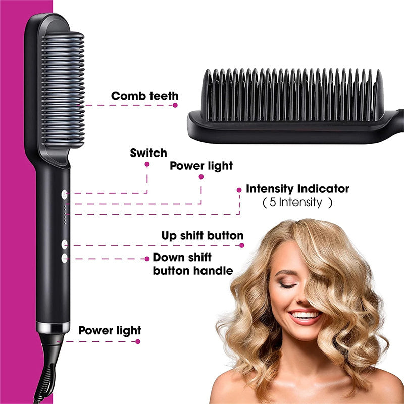 2 in 1 Hair Straightener & Curler | Hot Comb