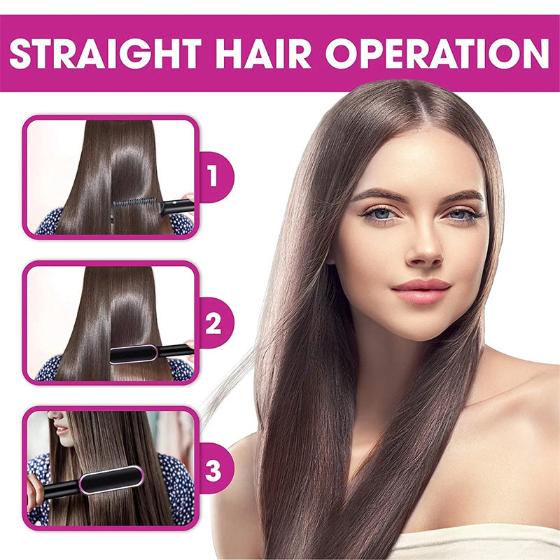 2 in 1 Hair Straightener & Curler | Hot Comb