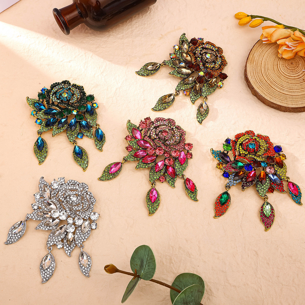 Rose Brooch | Retro Luxury Fashion Pin