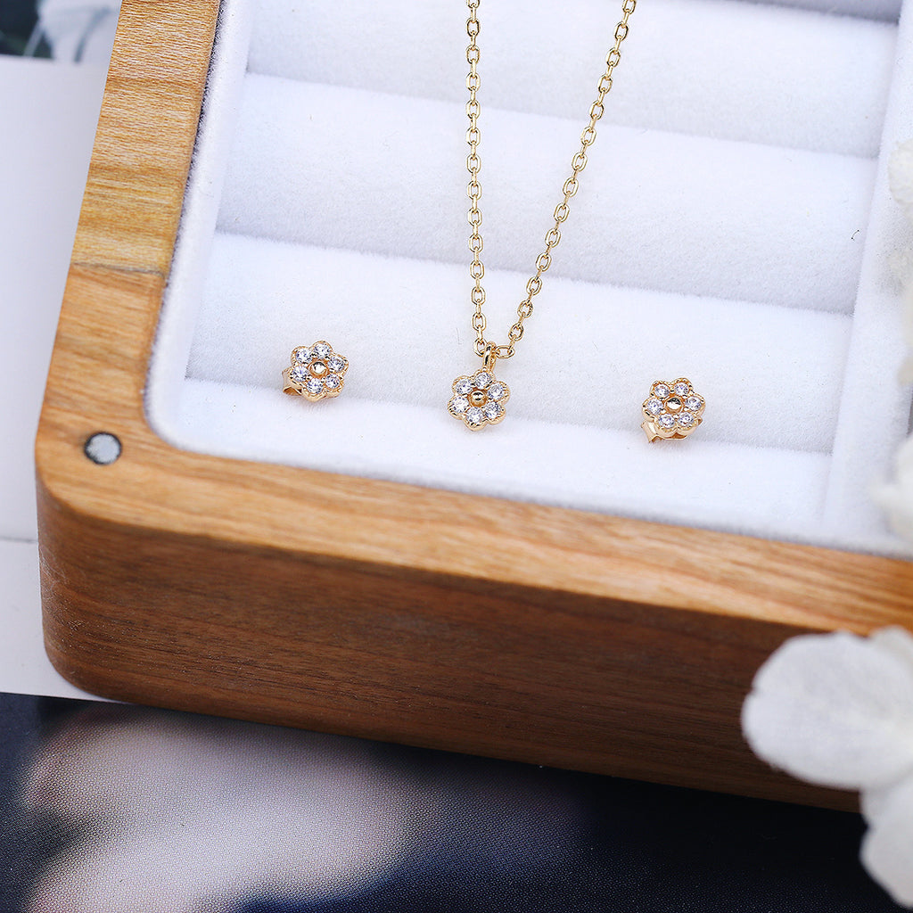 Flower Jewelry Set | Sterling Silver Ring & Necklace