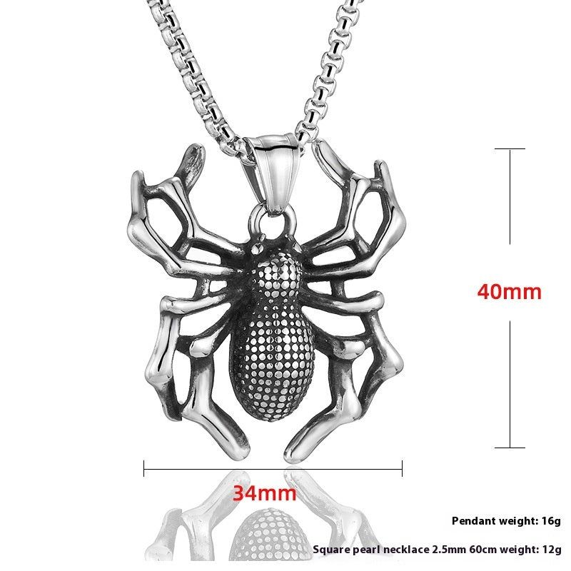 Spider Pendant Necklace | Titanium Steel Men’s